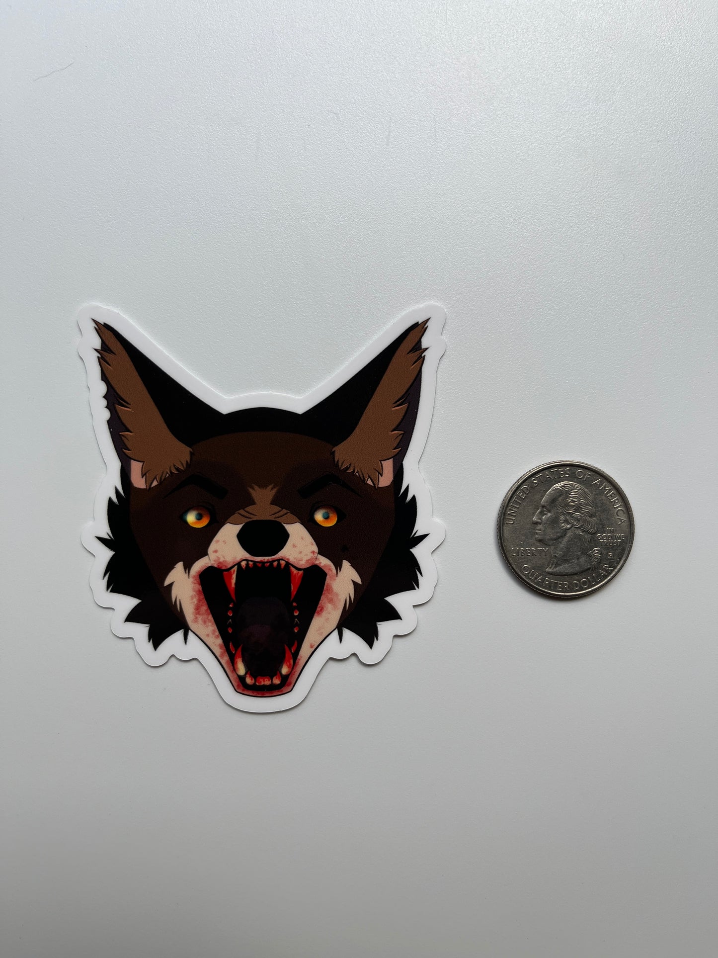 'Bite Back' Red Wolf Sticker