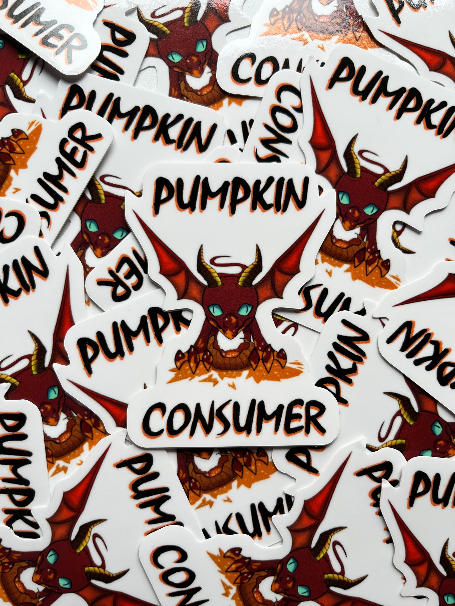 Pumpkin Consumer Tiny Dragon Sticker