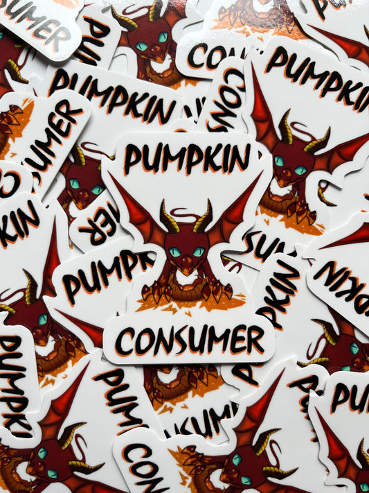 Pumpkin Consumer Tiny Dragon Sticker