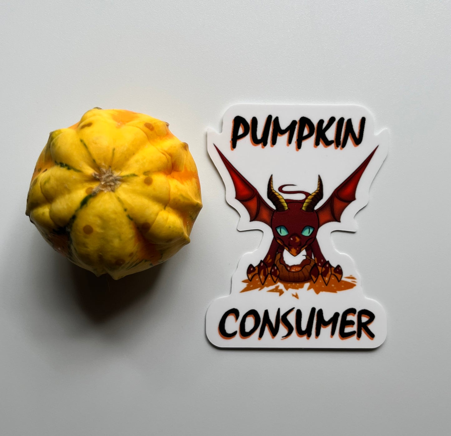 Pumpkin Consumer Tiny Dragon Sticker