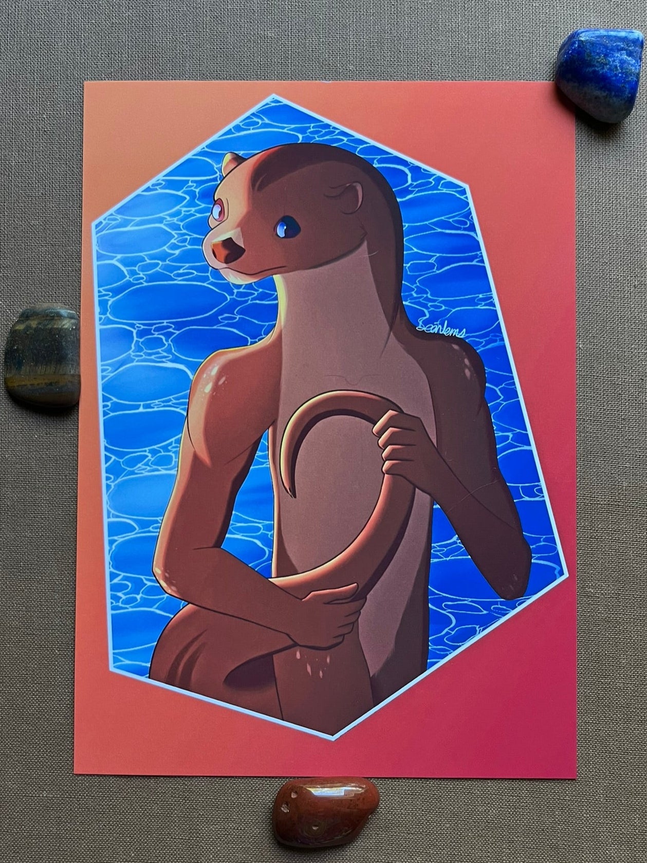 Riptide the Otter Print