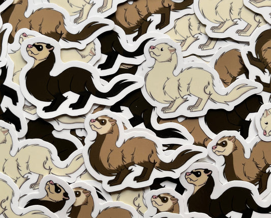 Fuzzy Noodle - B Grade Ferret Stickers