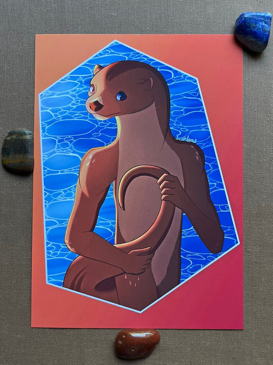 Riptide the Otter Print